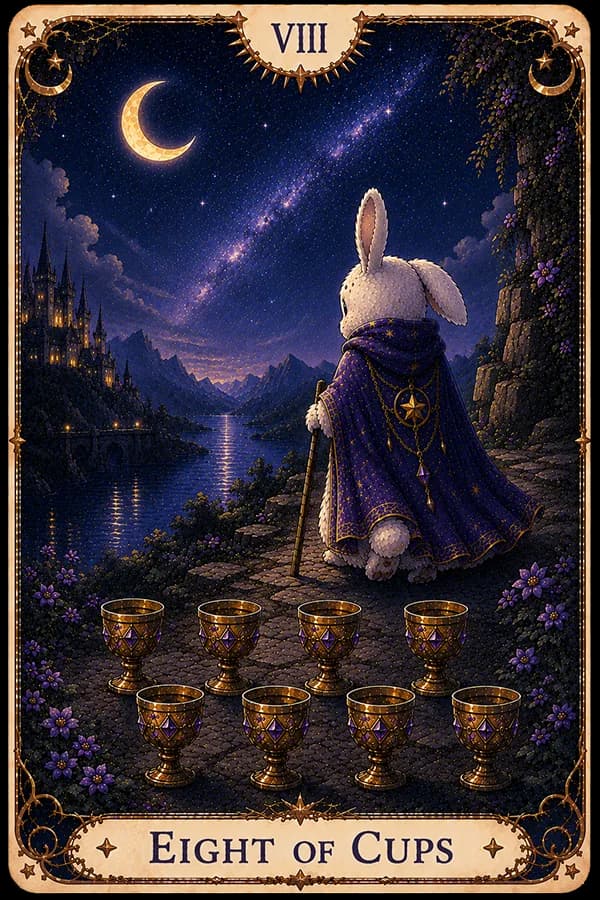 Eight of Cups (Eight of Cups) ไพ่ทาโรต์