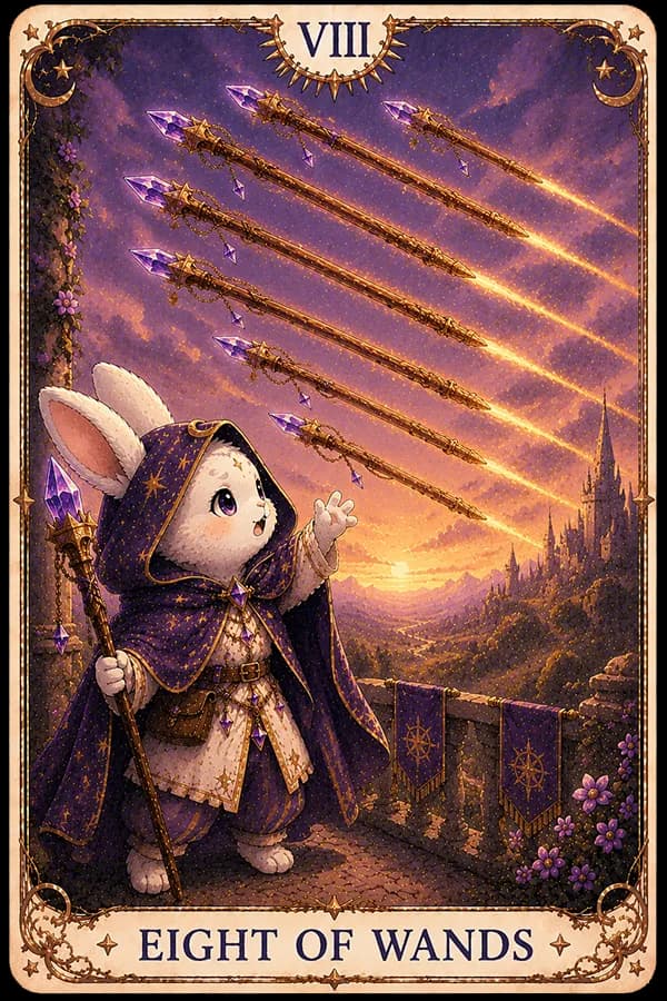Eight of Wands (Eight of Wands) ไพ่ทาโรต์