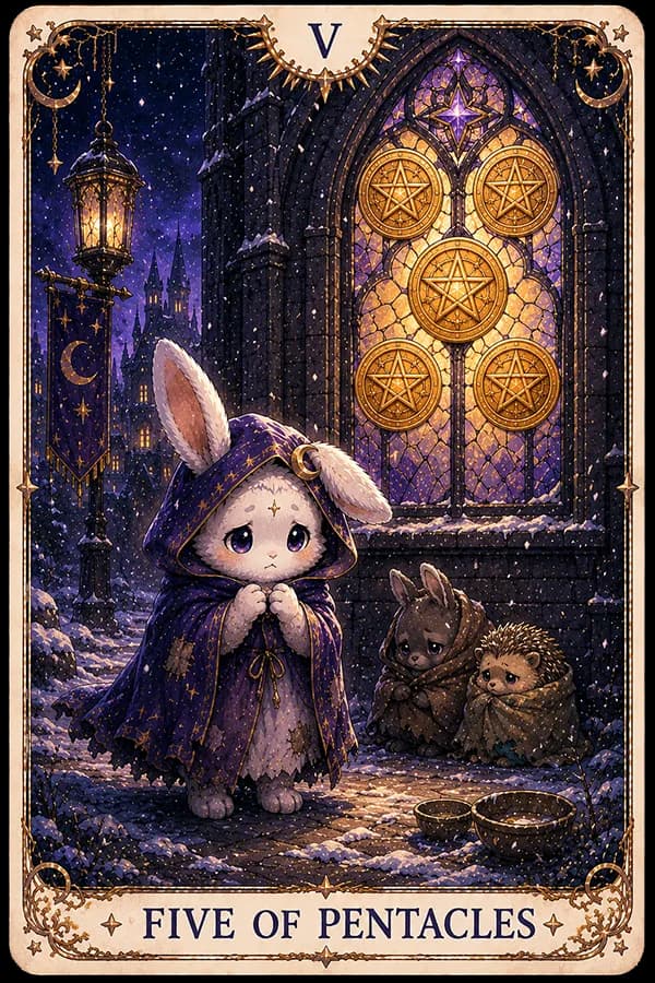 Five of Pentacles (Five of Pentacles) ไพ่ทาโรต์