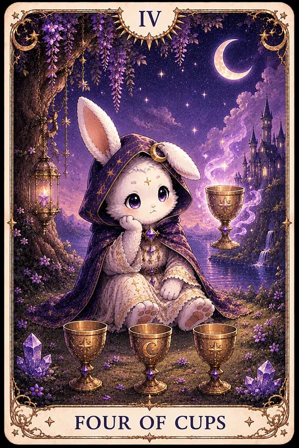 Four of Cups (Four of Cups) ไพ่ทาโรต์
