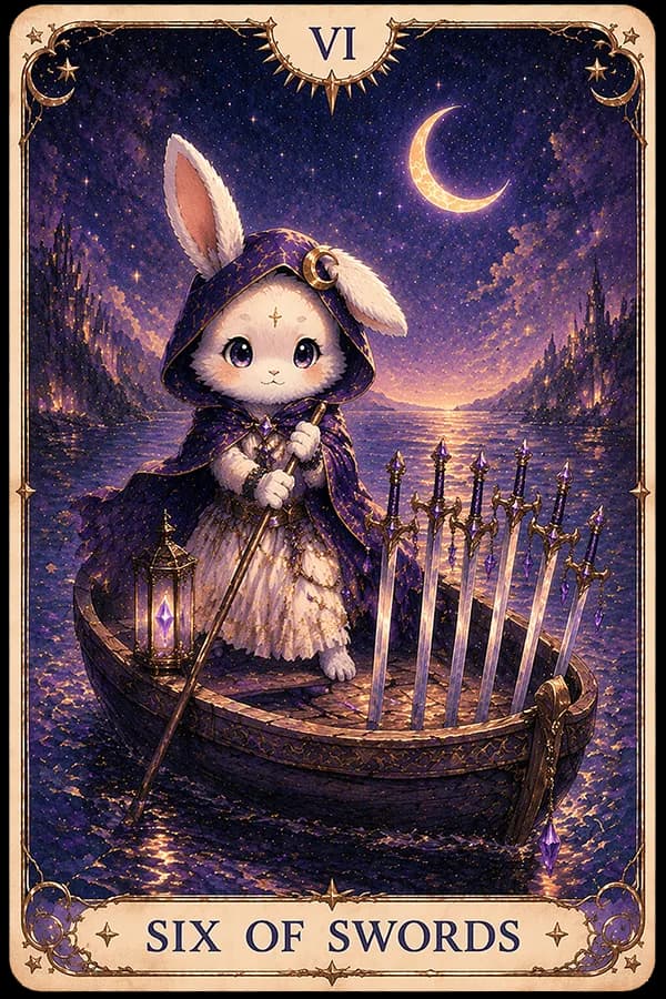 Six of Swords (Six of Swords) ไพ่ทาโรต์