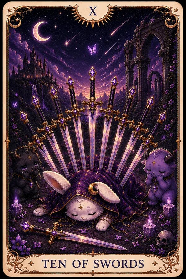 Ten of Swords (Ten of Swords) ไพ่ทาโรต์