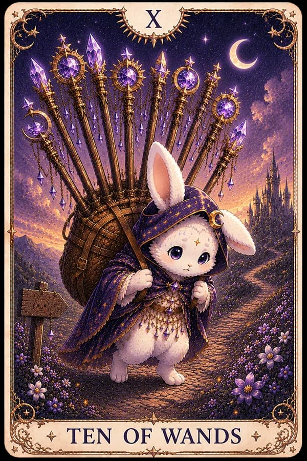 Ten of Wands (Ten of Wands) ไพ่ทาโรต์